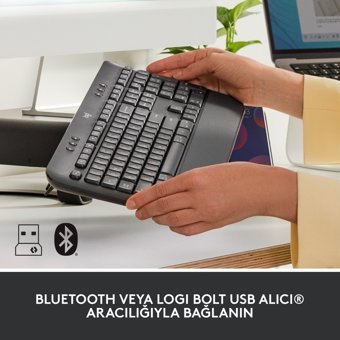 Logitech K650+M650 Sessiz Siyah Kablosuz Klavye Mouse Seti