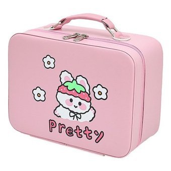 Xinhang Pembe Desenli Plastik Makyaj Çantası