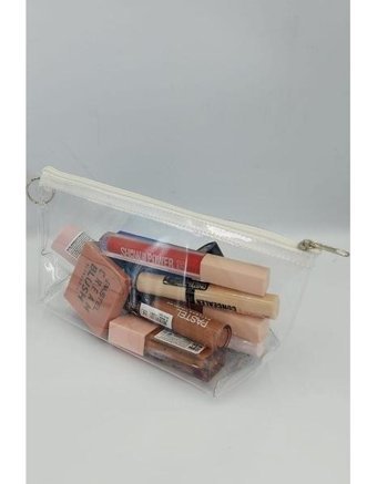 Lusso Cosmetics Şeffaf Düz PVC Makyaj Çantası