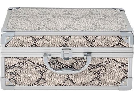 Bianca Bella SN-81747 Çok Renkli Yılan Desenli Metal Makyaj Çantası