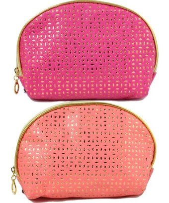 Nascita No:61 Pembe Desenli Deri Makyaj Çantası