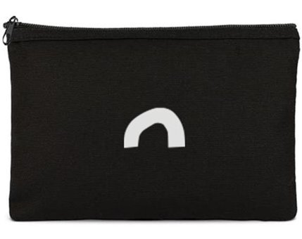 Tabby Design Clutch Siyah Arch Baskılı Tekstil Makyaj Çantası