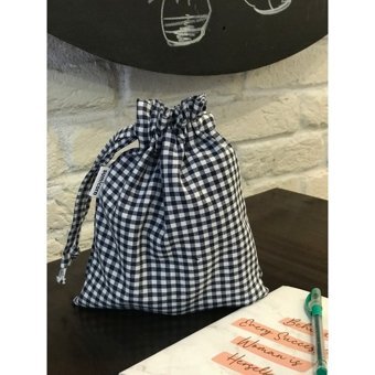 Sumicorn Design Lacivert Pötikare Desenli Keten Makyaj Çantası