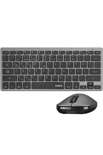 Everest KM-BT803 Gri Kablosuz Klavye Mouse Seti