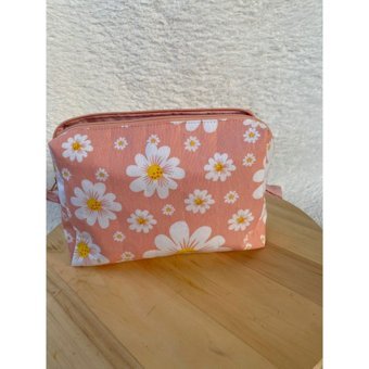 Kangaroo Pudra Çiçek Desenli Tekstil Makyaj Çantası