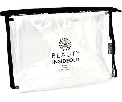 Beauty Insideout Siyah Düz PVC Büyük Boy Makyaj Çantası
