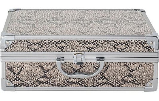 Bianca Bella SN-84757 Çok Renkli Yılan Desenli Metal Makyaj Çantası