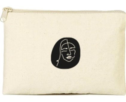 Tabby Design Clutch Krem Kadın Baskılı Tekstil Makyaj Çantası