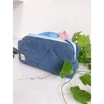 Girlsy Bags İndigo Düz Peluş Makyaj Çantası