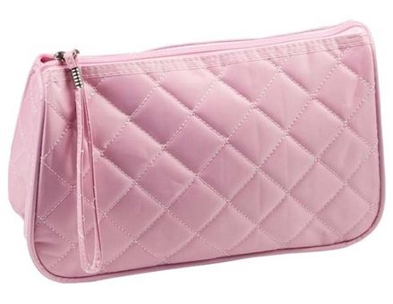Nascita No:025 Pembe Baklava Desenli Saten Makyaj Çantası