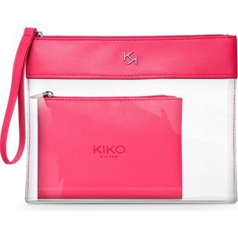Kiko Milano Transparent Beauty Case No:02 Pembe Düz PVC Makyaj Çantası