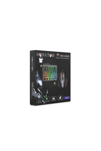 Hadron Novator G506 Işıklı Ergonomik Siyah Kablolu Klavye Mouse Seti
