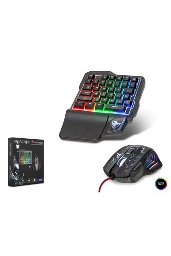 Hadron Novator G506 Işıklı Ergonomik Siyah Kablolu Klavye Mouse Seti