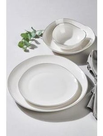 Neva N3524 Platin İkon 28 Parça 6 Kişilik Bone Yuvarlak Yemek Takımı