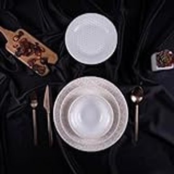 Aryıldız Flourish 24 Parça 6 Kişilik Porselen Yuvarlak Yemek Takımı