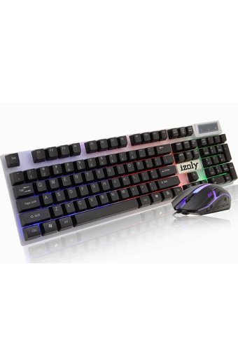 IZOLY 8310 Işıklı Ergonomik Siyah Kablosuz Klavye Mouse Seti