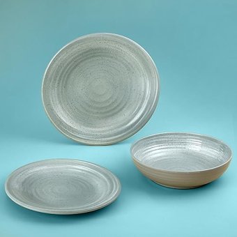 Jumbo Alesta Melamin Aqua 12 Parça 4 Kişilik Melamin Yuvarlak Yemek Takımı