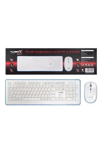 Turbox TR-K90 Beyaz Kablosuz Klavye Mouse Seti