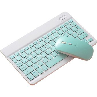 Samsung Galaxy Tab Sessiz Ergonomik Mavi Kablosuz Klavye Mouse Seti