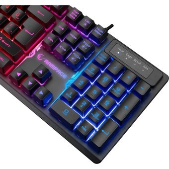 Rampage Km-Rx7 Işıklı Ergonomik Siyah Kablolu Klavye Mouse Seti