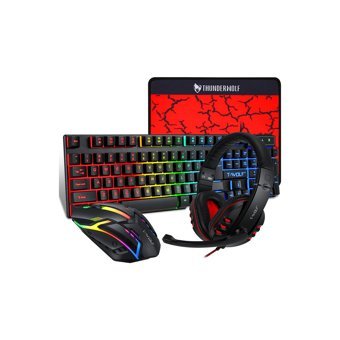 Huawei T-Wolf TF800 Işıklı Ergonomik Siyah Kablolu Klavye Mouse Seti