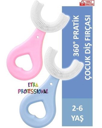Lyra Professional Yumuşak U Manuel Bebek Diş Fırçası Pembe-Mavi
