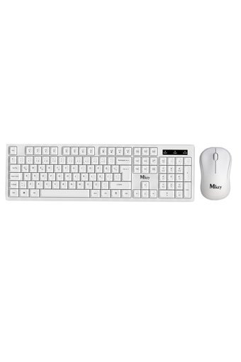 Mkey MK-114 Ergonomik Beyaz Kablosuz Klavye Mouse Seti