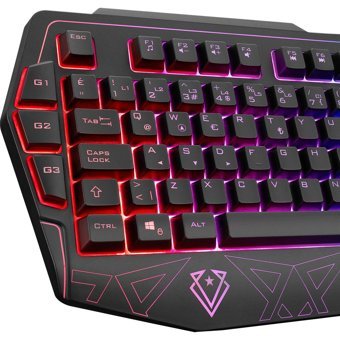 Everest KM-6168 Formula Combo Işıklı Ergonomik Siyah Kablolu Klavye Mouse Seti