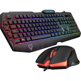 Everest KM-6168 Formula Combo Işıklı Ergonomik Siyah Kablolu Klavye Mouse Seti