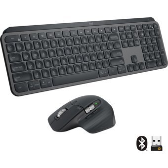 Logitech MX Master 3 Sessiz Siyah Kablosuz Klavye Mouse Seti
