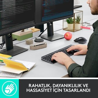 Logitech MX Master 3 Sessiz Siyah Kablosuz Klavye Mouse Seti