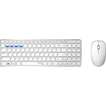 Rapoo 9300M Sessiz Ergonomik Beyaz Kablosuz Klavye Mouse Seti
