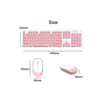 T-Wolf TF770 Sessiz Pembe Kablosuz Klavye Mouse Seti