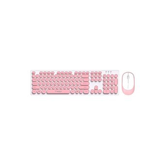 T-Wolf TF770 Sessiz Pembe Kablosuz Klavye Mouse Seti