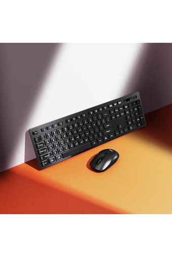 DM K12 Ergonomik Siyah Kablosuz Klavye Mouse Seti