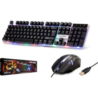 Hadron H837Q Işıklı Ergonomik Siyah Kablolu Klavye Mouse Seti