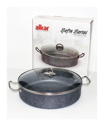 Alkar Şefin Serisi 38 cm Granit Basık Tencere