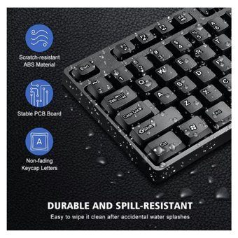 Mkey MK-113 Sessiz Ergonomik Siyah Kablosuz Klavye Mouse Seti