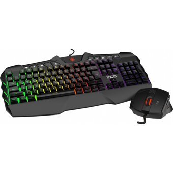 Inca Ruthless IKG-310 Işıklı Ergonomik Siyah Kablolu Klavye Mouse Seti