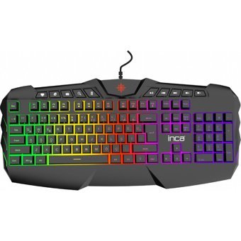 Inca Ruthless IKG-310 Işıklı Ergonomik Siyah Kablolu Klavye Mouse Seti