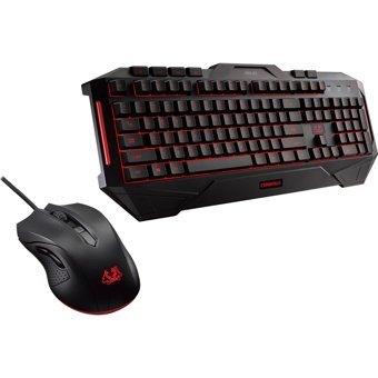 Asus Cerberus Işıklı Siyah Kablolu Klavye Mouse Seti