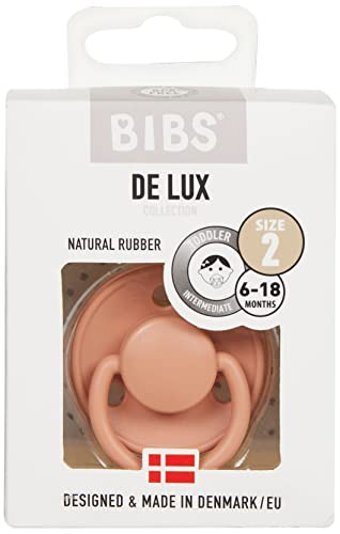 Bibs De Lux No:2 Peach 6-18 Ay Kauçuk Emzik Pembe