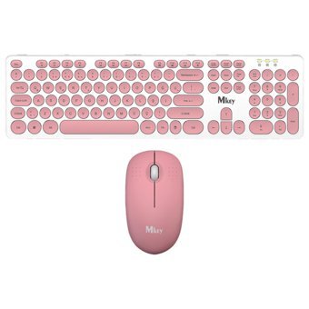 Mkey MK-110 Sessiz Ergonomik Pembe Kablosuz Klavye Mouse Seti