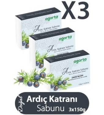 Agarta Organik Antibakteriyel Ardıç Katranı Sabun 3x150 gr