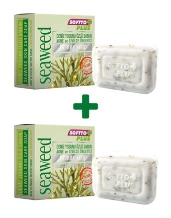 Softto Plus Akne ve Sivilce Önleyici Organik Deniz Yosunu Sabun 2x100 gr