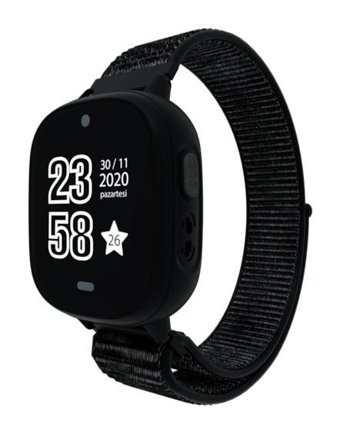 Bilicra Vision Örgü Kordon Kare Kameralı Sim Kartlı Unisex Çocuk Akıllı Saat Siyah