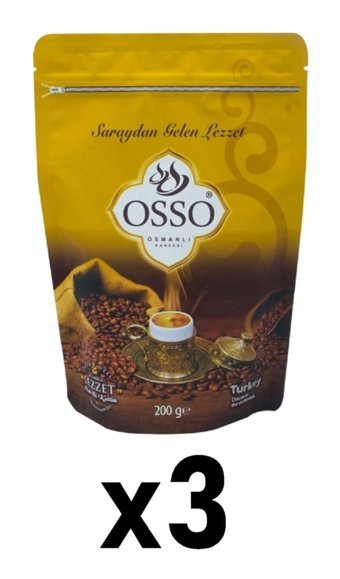 Osso Sade Orta Kavrulmuş Türk Kahvesi 3x200 gr