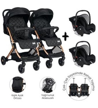 Lorelli Fiorano Katlanabilir Travel Sistem Bebek Arabası Siyah