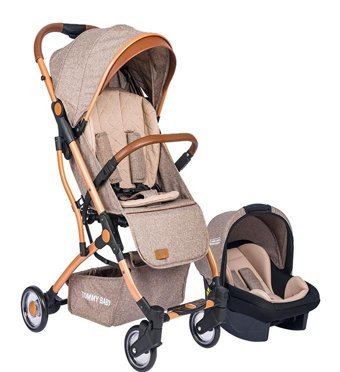 Tommybaby Mia Katlanabilir Travel Sistem Bebek Arabası Kahverengi