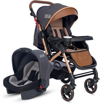 Tommybaby Tornado Çift Yönlü Katlanabilir Travel Sistem Bebek Arabası Antrasit